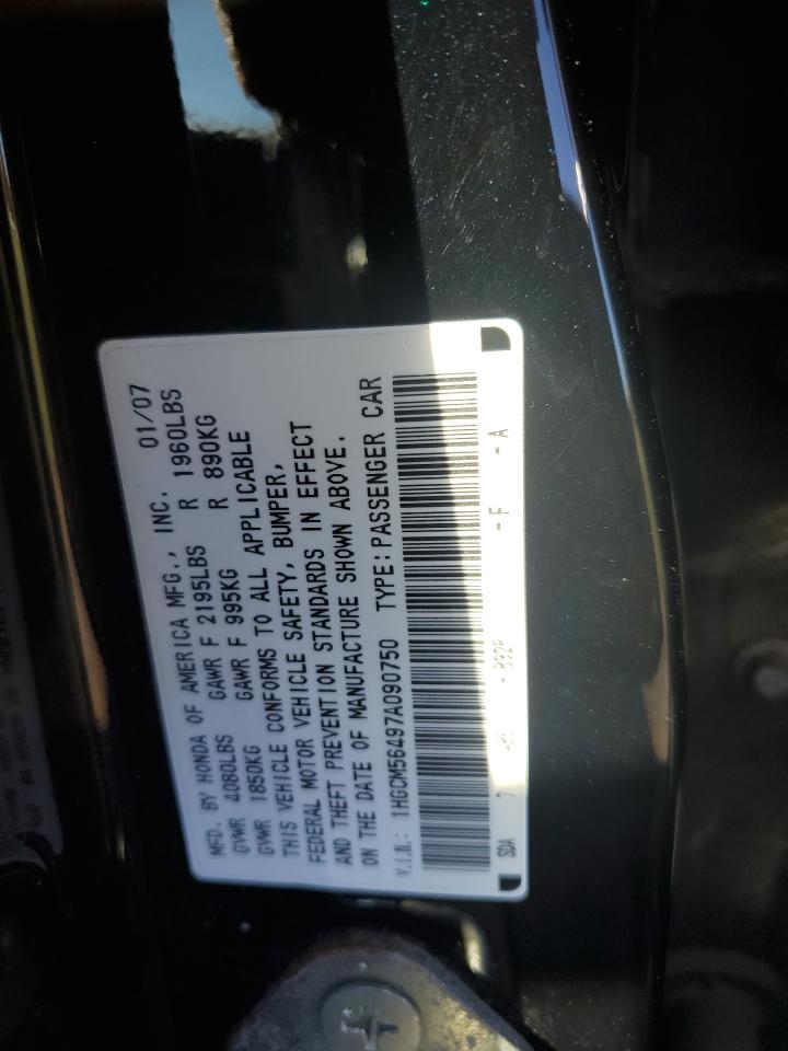 1HGCM56497A090750 2007 Honda Accord Lx