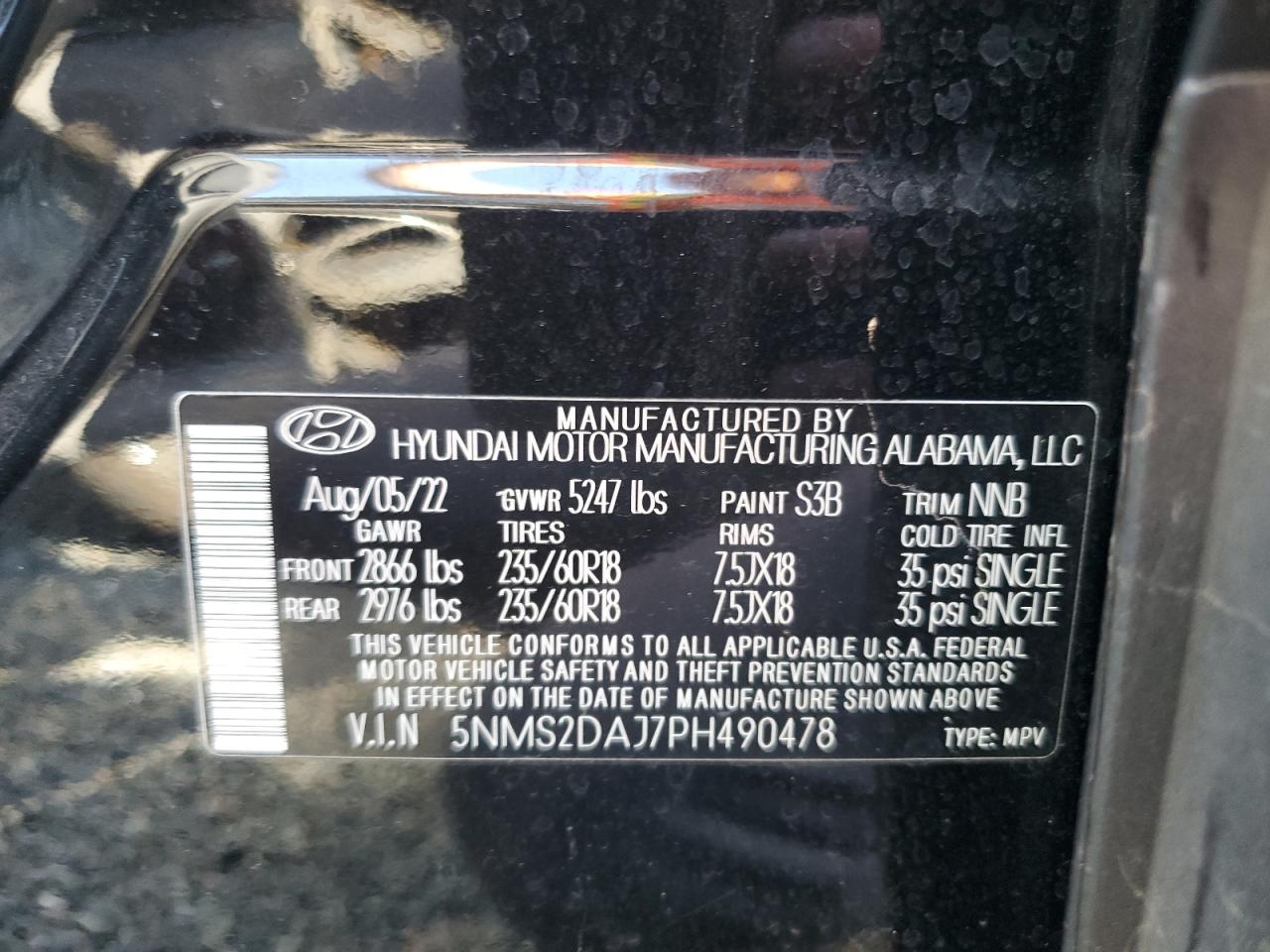 5NMS2DAJ7PH490478 2023 HYUNDAI SANTA FE - Image 14