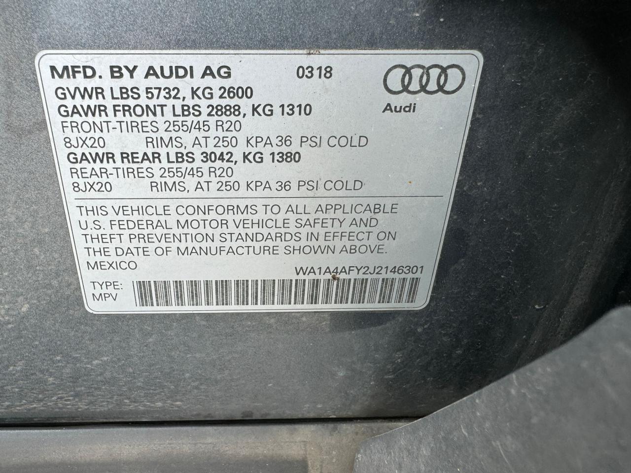 WA1A4AFY2J2146301 2018 AUDI SQ5 - Image 10