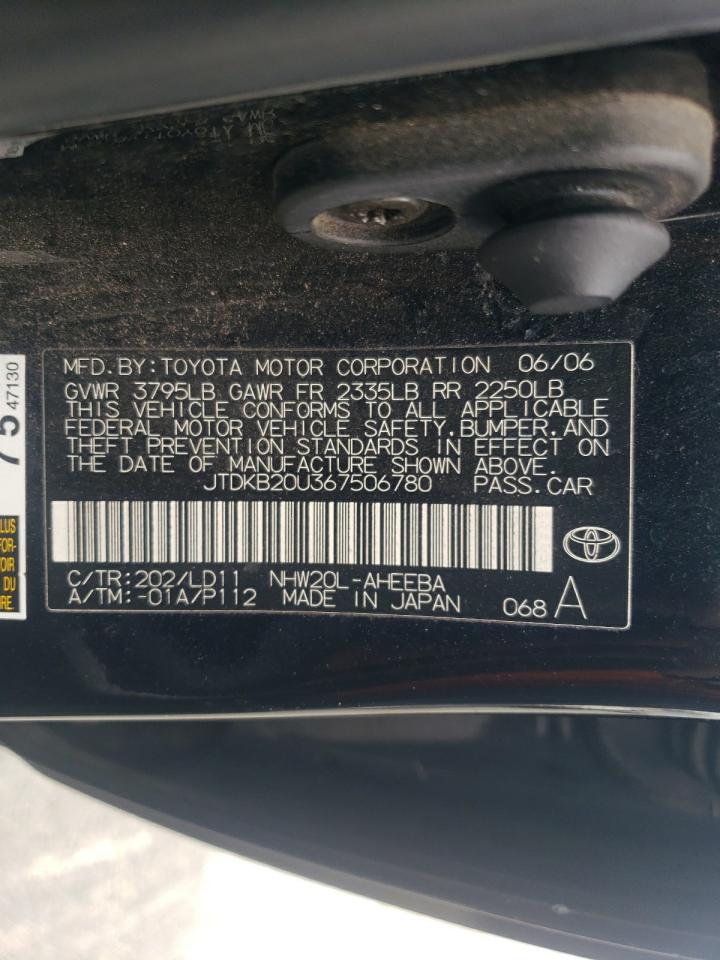 2006 Toyota Prius VIN: JTDKB20U367506780 Lot: 75896884