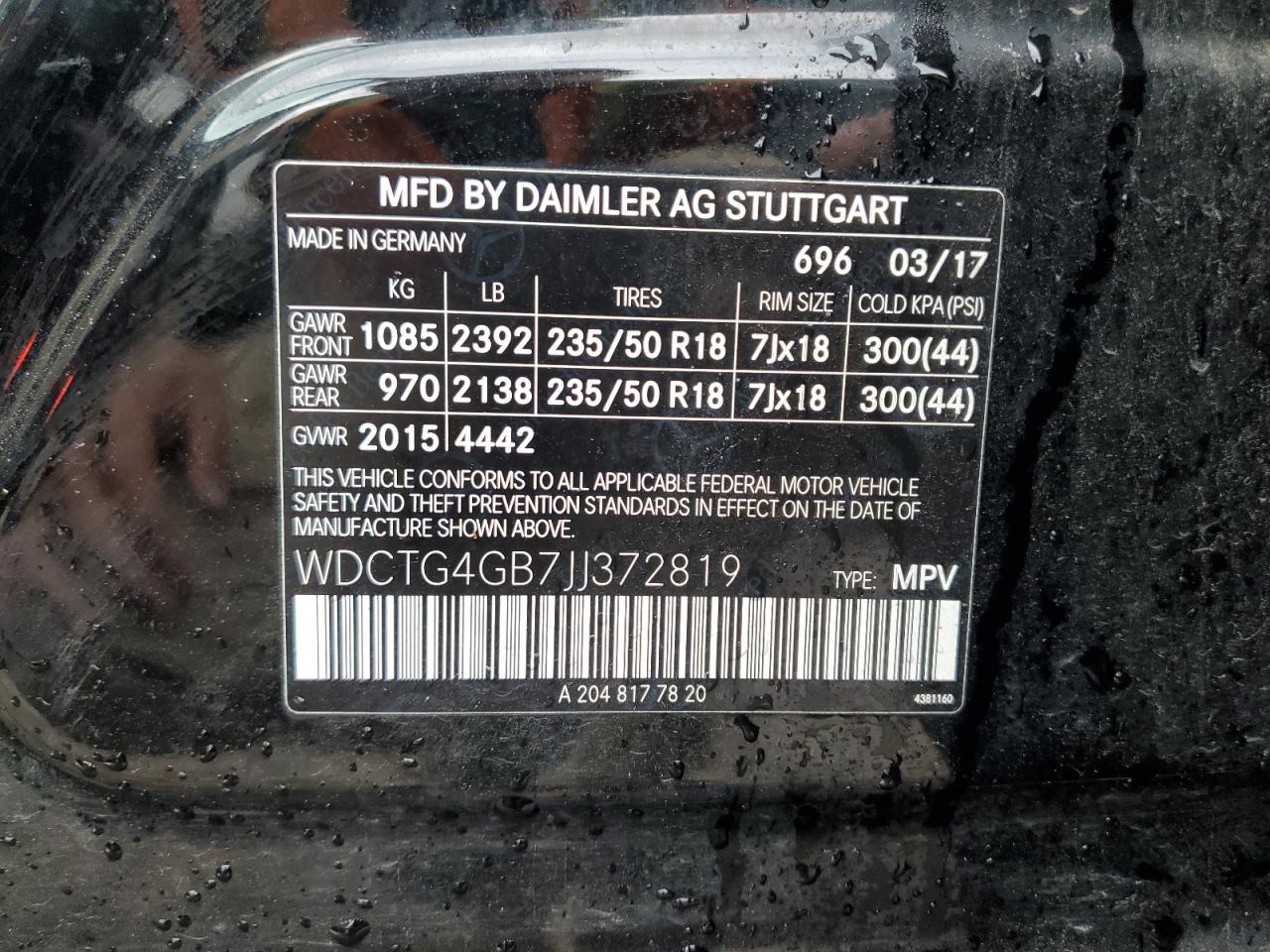 WDCTG4GB7JJ372819 2018 Mercedes-Benz Gla 250 4Matic