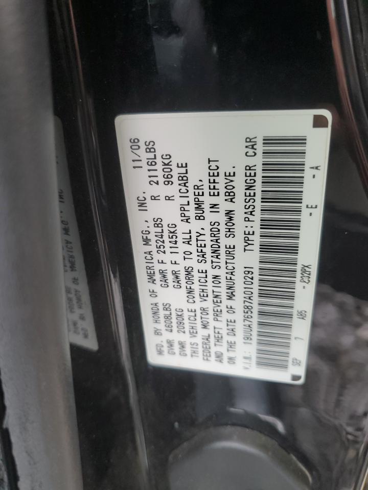 19UUA76587A010291 2007 Acura Tl Type S