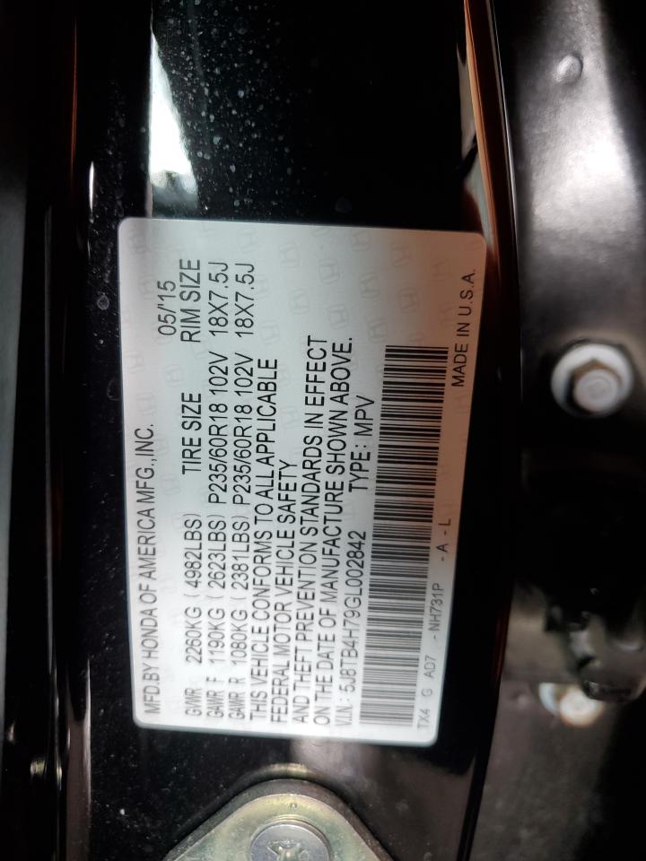 5J8TB4H79GL002842 2016 Acura Rdx Advance