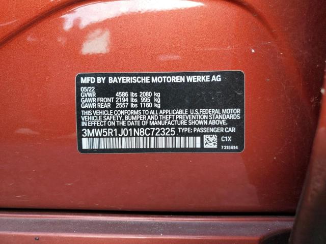 3MW5R1J01N8C72325 BMW 3 Series 330I 12