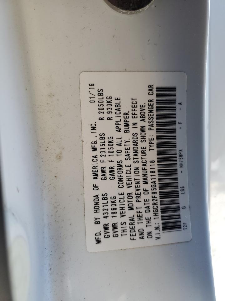 1HGCR2F95GA118118 2016 Honda Accord Exl