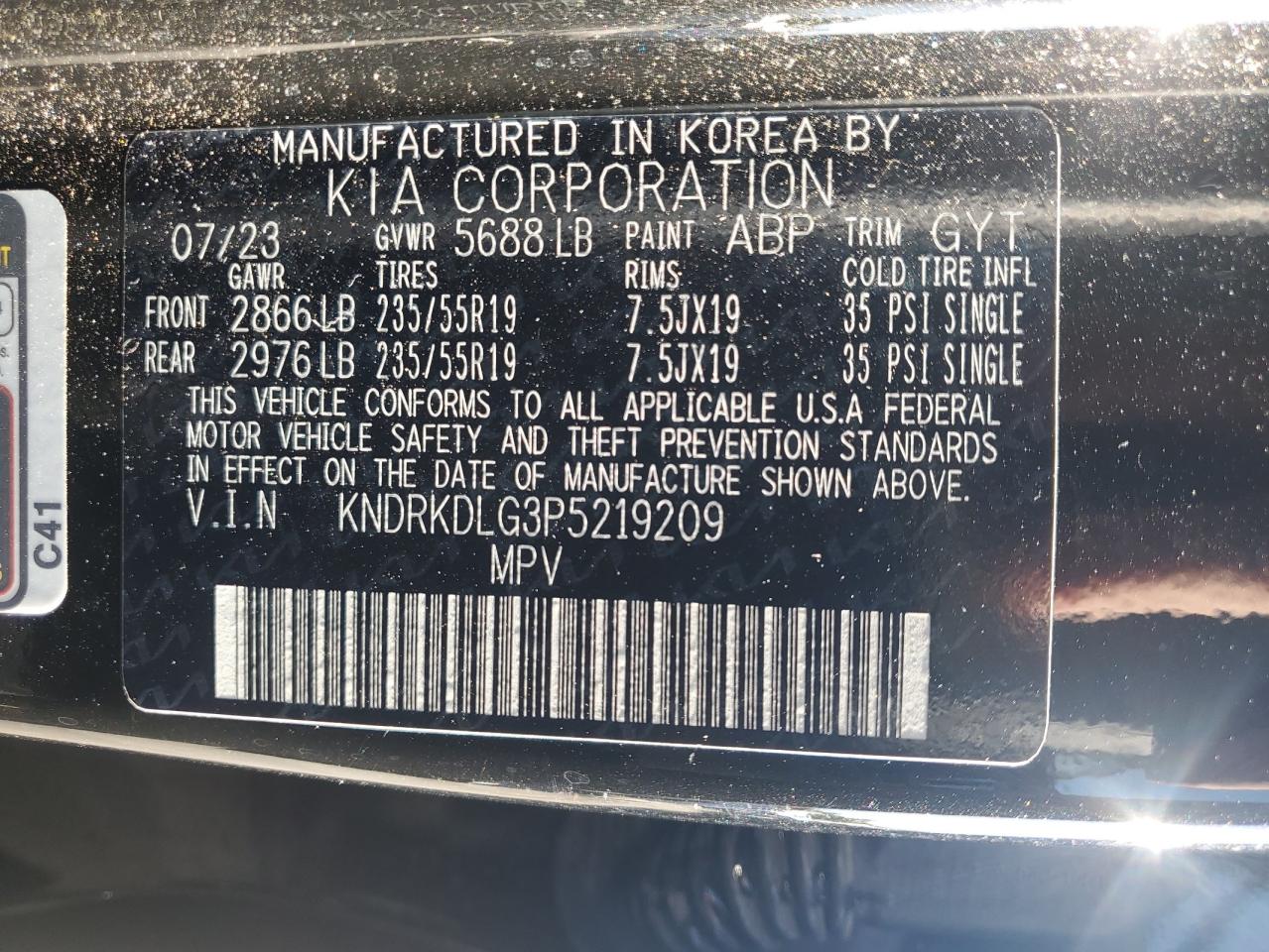 2023 Kia Sorento Sxp VIN: KNDRKDLG3P5219209 Lot: 73968544