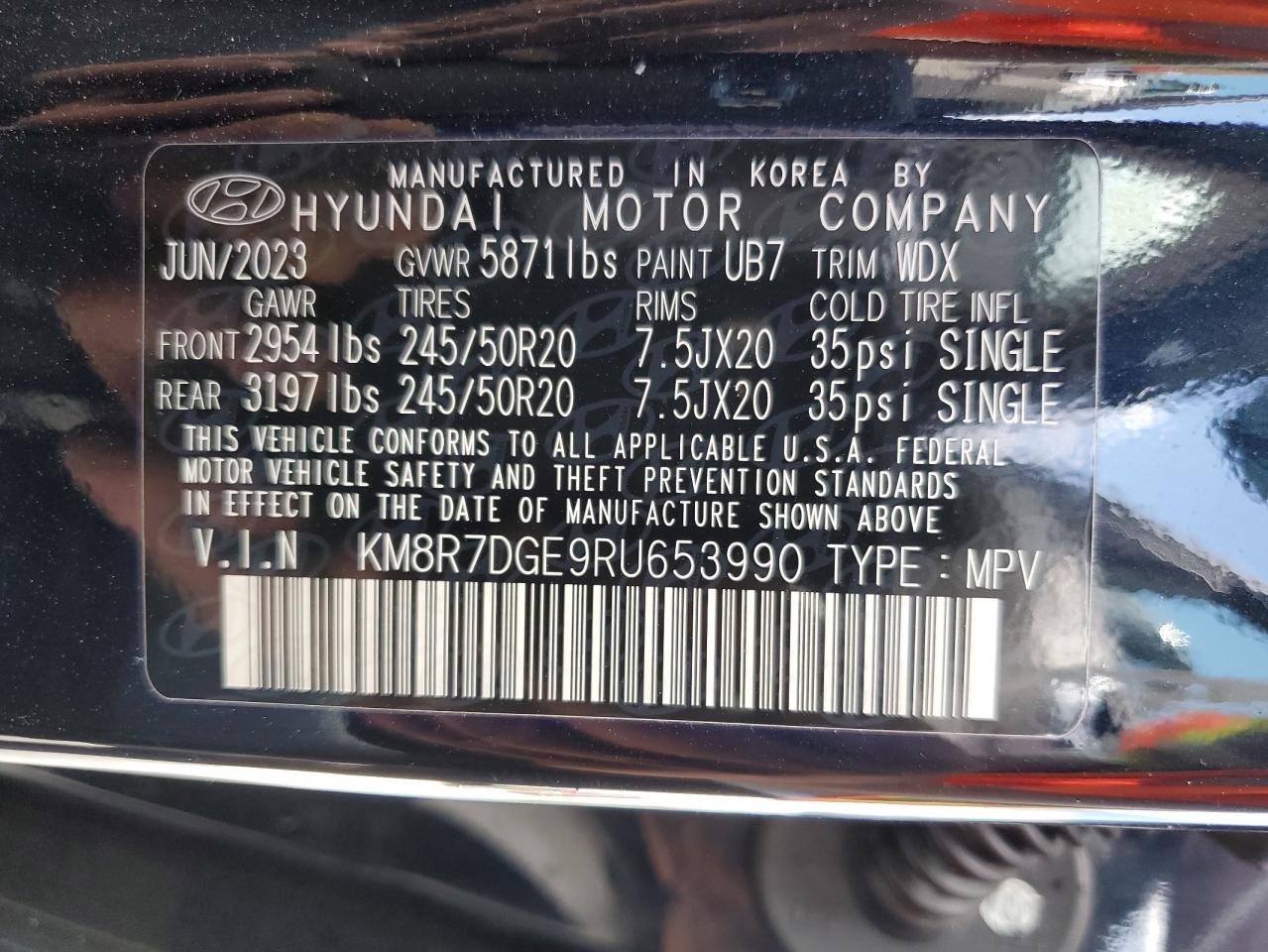 2024 Hyundai Palisade Calligraphy VIN: KM8R7DGE9RU653990 Lot: 75337794