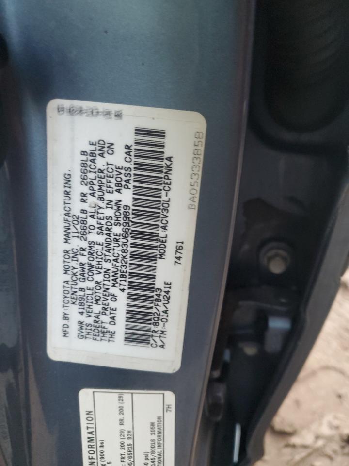 4T1BE32K83U669989 2003 Toyota Camry Le