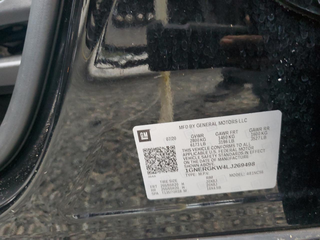 2020 Chevrolet Traverse Lt VIN: 1GNERGKW4LJ269498 Lot: 75992924