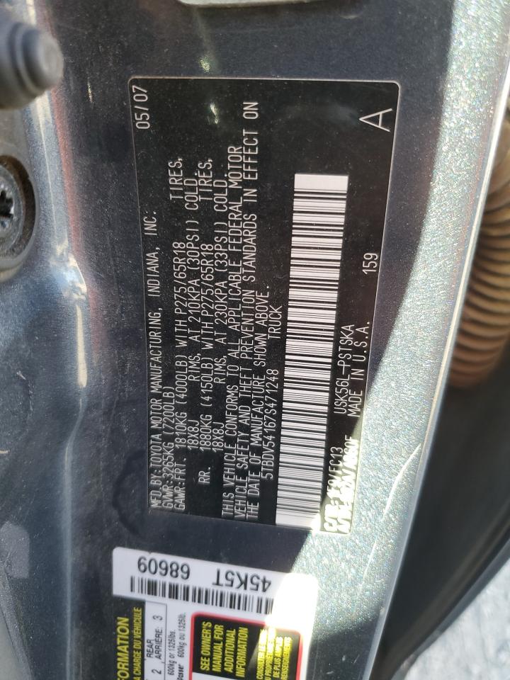 5TBDV54167S471248 2007 Toyota Tundra Crewmax Sr5