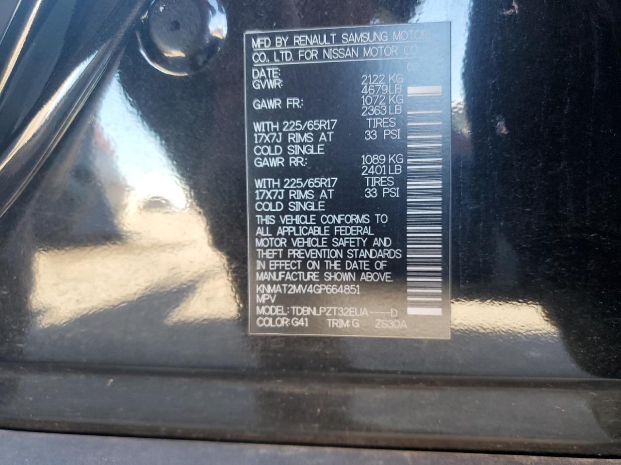 KNMAT2MV4GP664851 2016 NISSAN ROGUE - Image 13