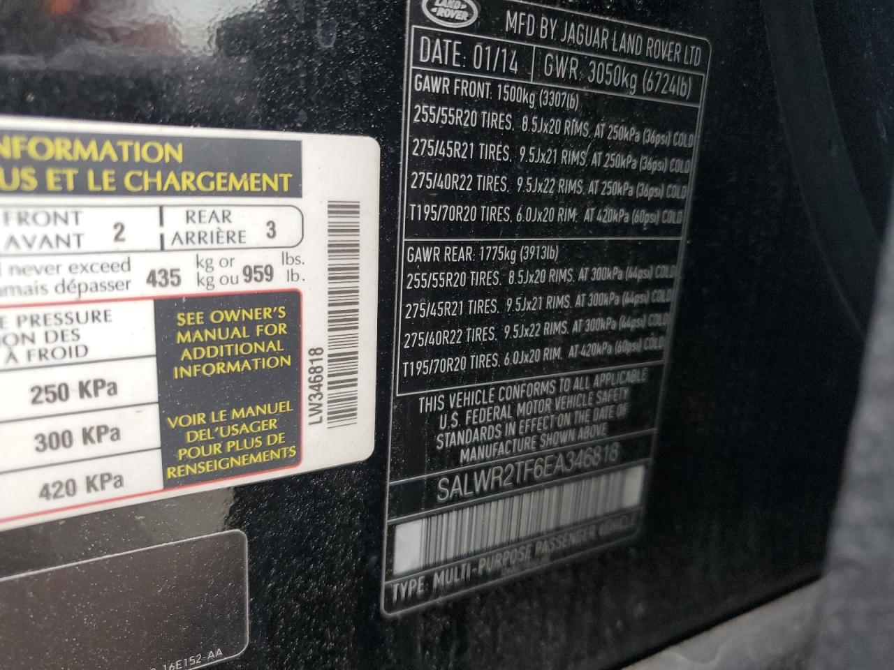 SALWR2TF6EA346818 2014 Land Rover Range Rover Sport Sc