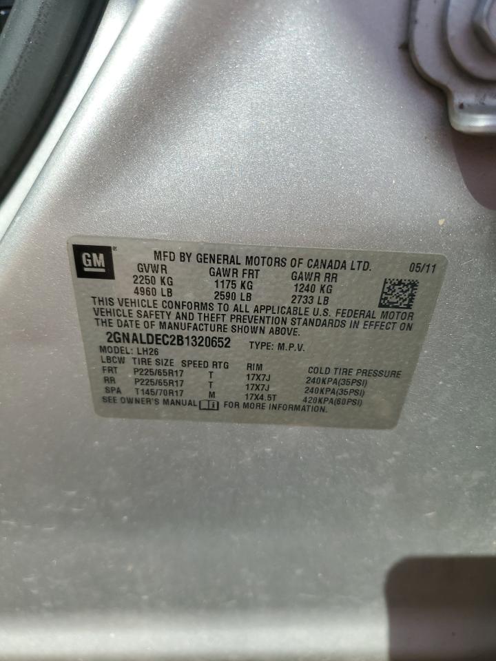 2GNALDEC2B1320652 2011 Chevrolet Equinox Lt