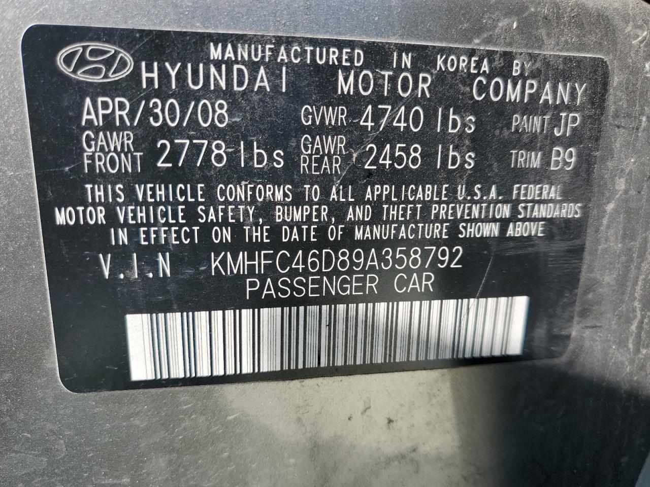 KMHFC46D89A358792 2009 Hyundai Azera Gls