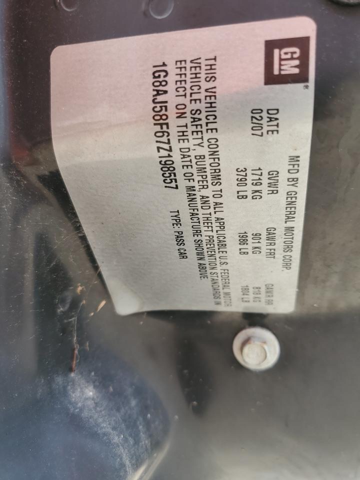 1G8AJ58F67Z198557 2007 Saturn Ion Level 2