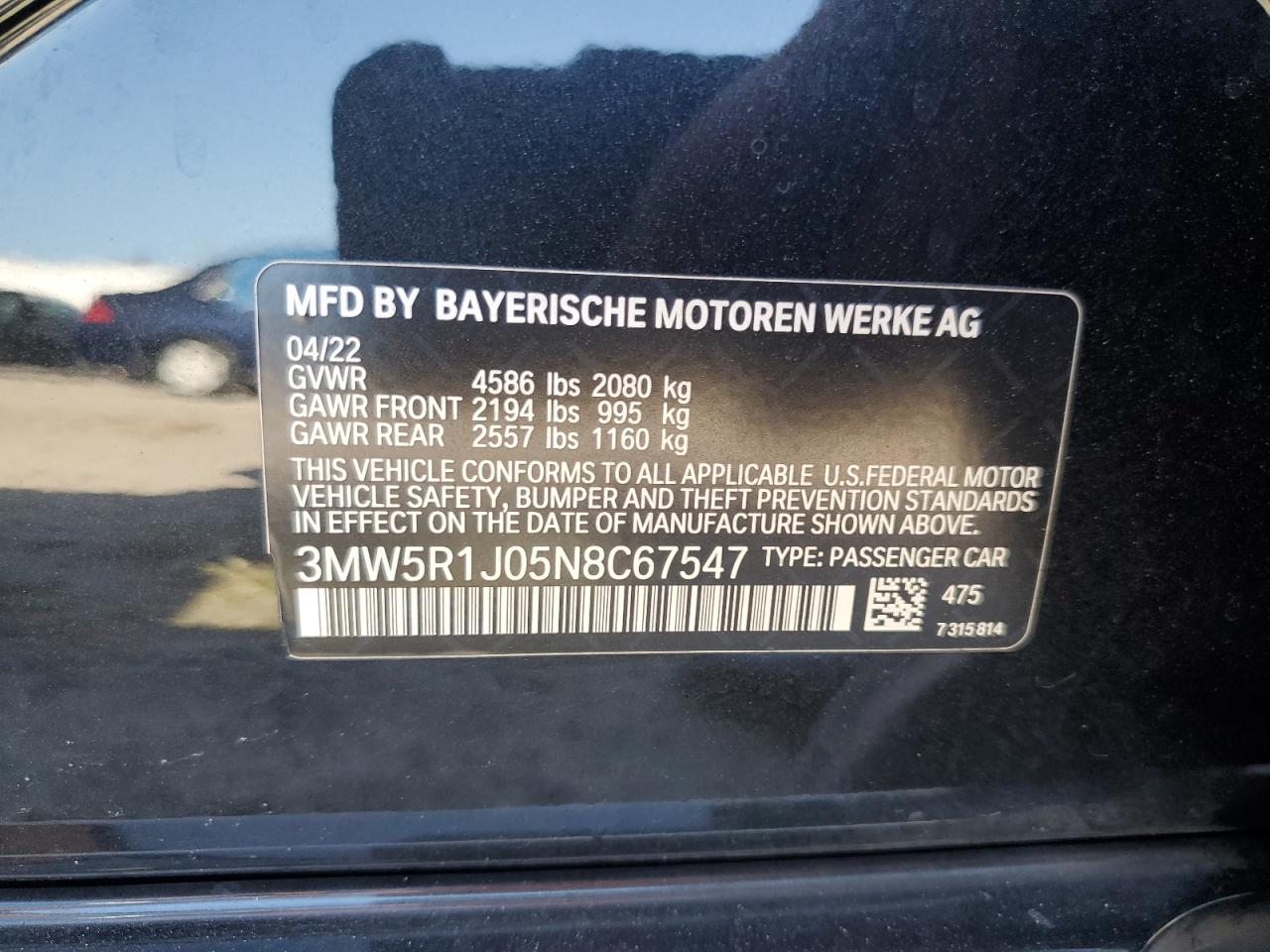 3MW5R1J05N8C67547 2022 BMW 330I