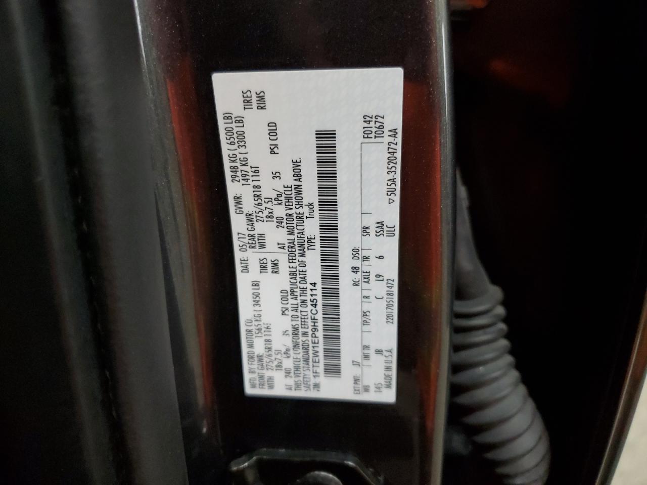 1FTEW1EP9HFC45114 2017 Ford F150 Supercrew