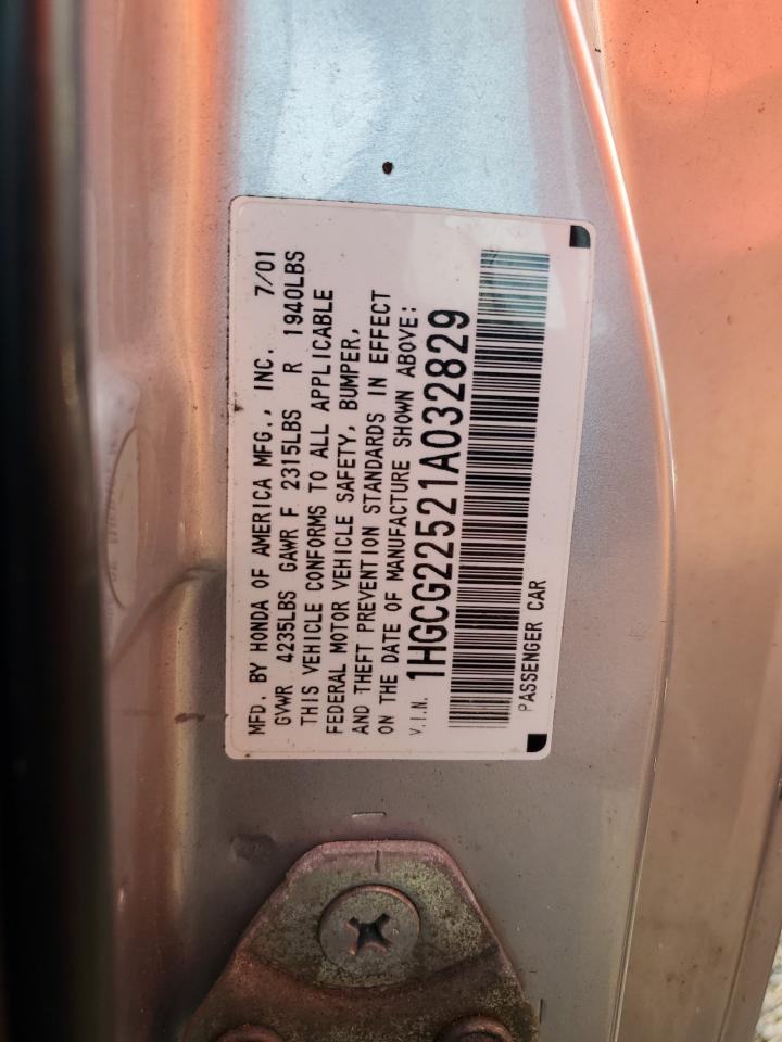 1HGCG22521A032829 2001 Honda Accord Ex