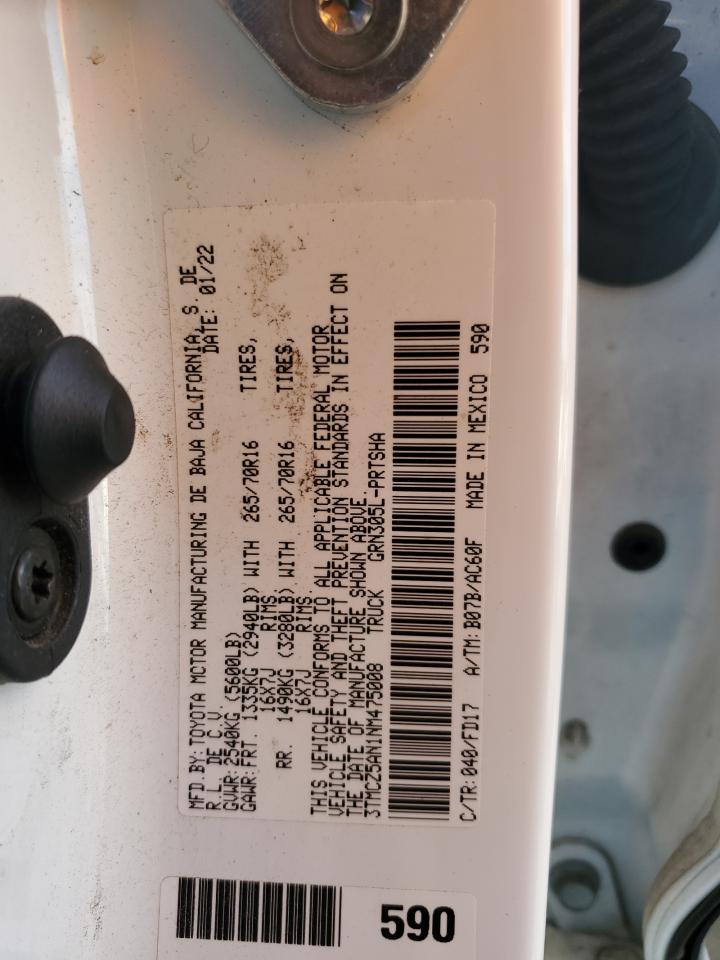 VIN 3TMCZ5AN1NM475008 2022 TOYOTA TACOMA no.12