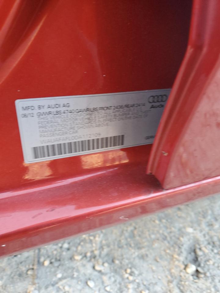 2013 Audi A4 Premium VIN: WAUAFAFL0DA112109 Lot: 78368444