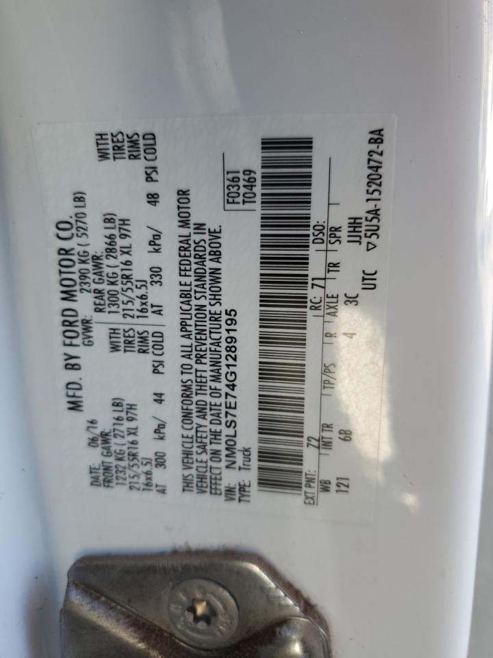 NM0LS7E74G1289195 2016 Ford Transit Connect Xl