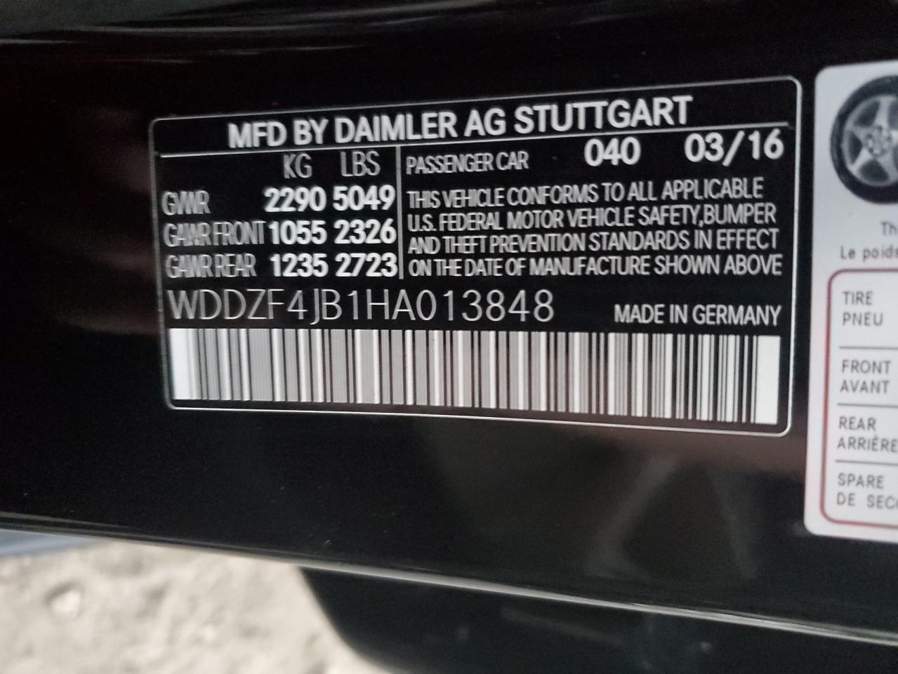 WDDZF4JB1HA013848 2017 Mercedes-Benz E 300