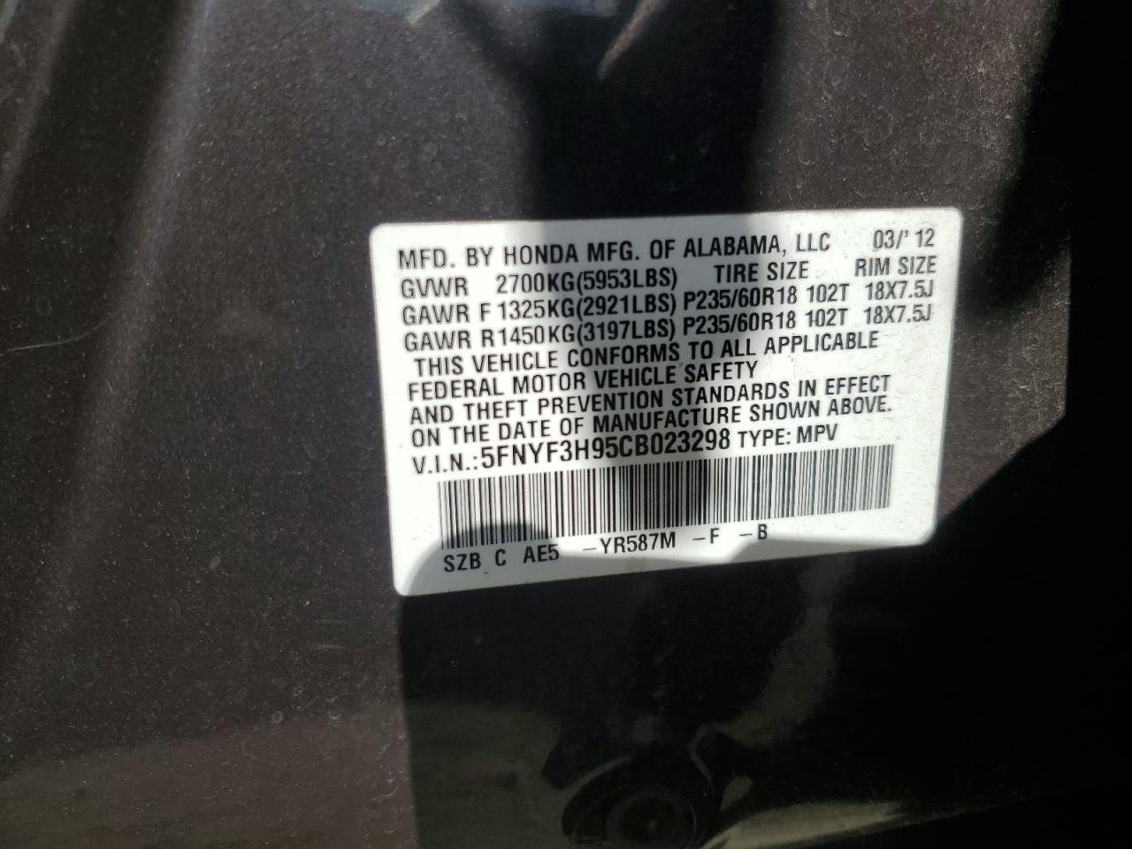 2012 Honda Pilot - Image 12
