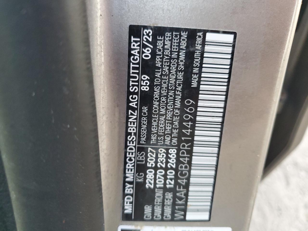 2023 Mercedes-Benz C 300 VIN: W1KAF4GB4PR144969 Lot: 77594584