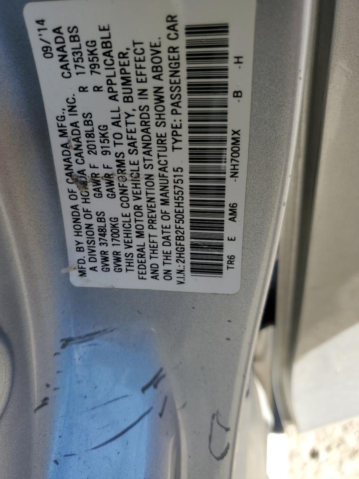 2HGFB2F50EH557515 2014 Honda Civic Lx