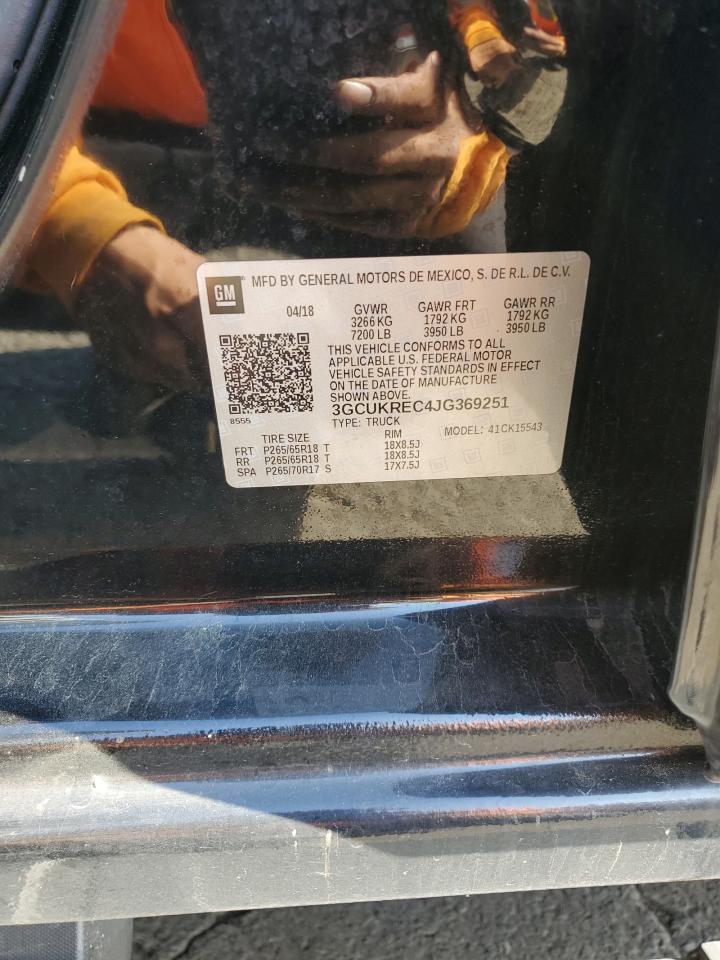 2018 Chevrolet Silverado K1500 Lt VIN: 3GCUKREC4JG369251 Lot: 75398614