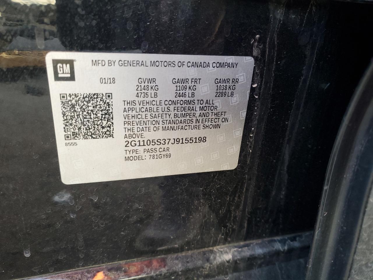 2018 Chevrolet Impala Lt VIN: 2G1105S37J9155198 Lot: 78035034