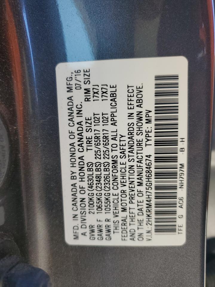 2HKRM4H75GH684674 2016 Honda Cr-V Exl