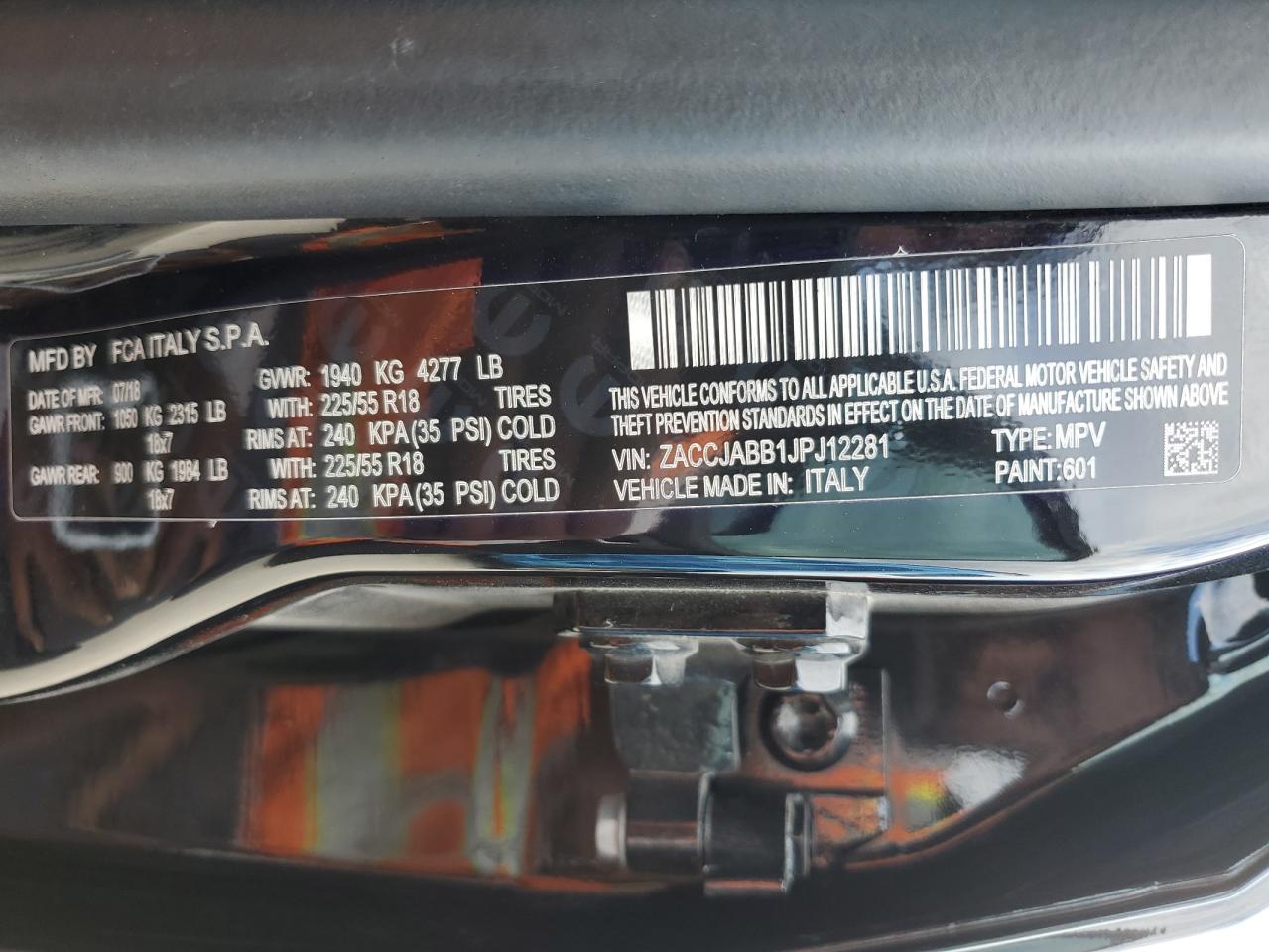 ZACCJABB1JPJ12281 2018 Jeep Renegade Latitude