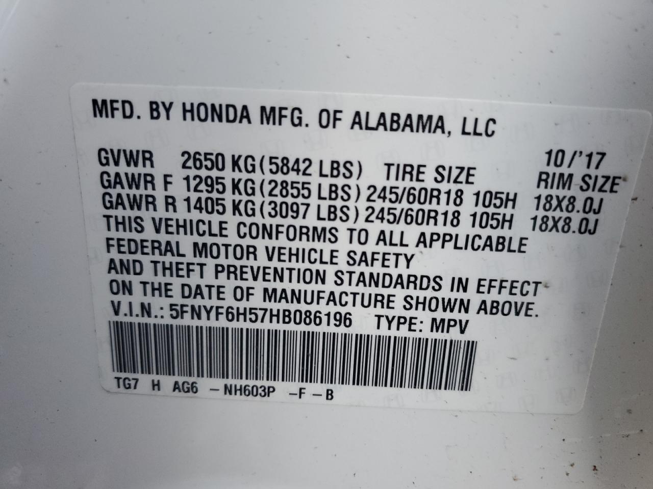2017 Honda Pilot - Image 16