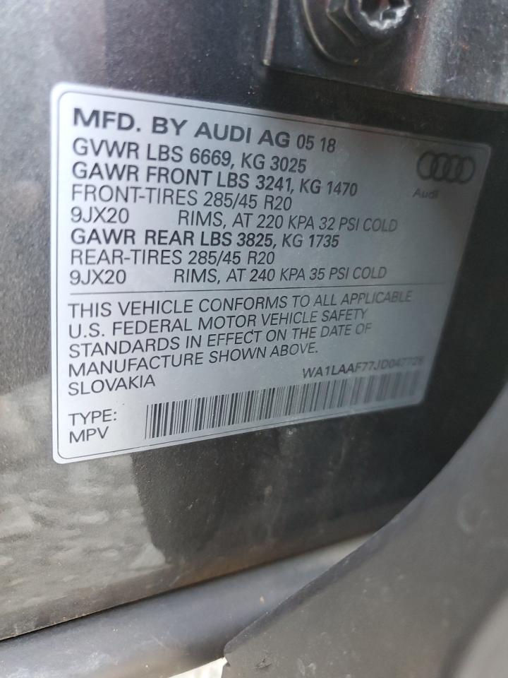 WA1LAAF77JD047728 2018 Audi Q7 Premium Plus