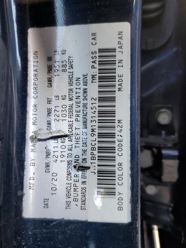 JM1BPBCL9M1314512 2021 Mazda 3 Preferred