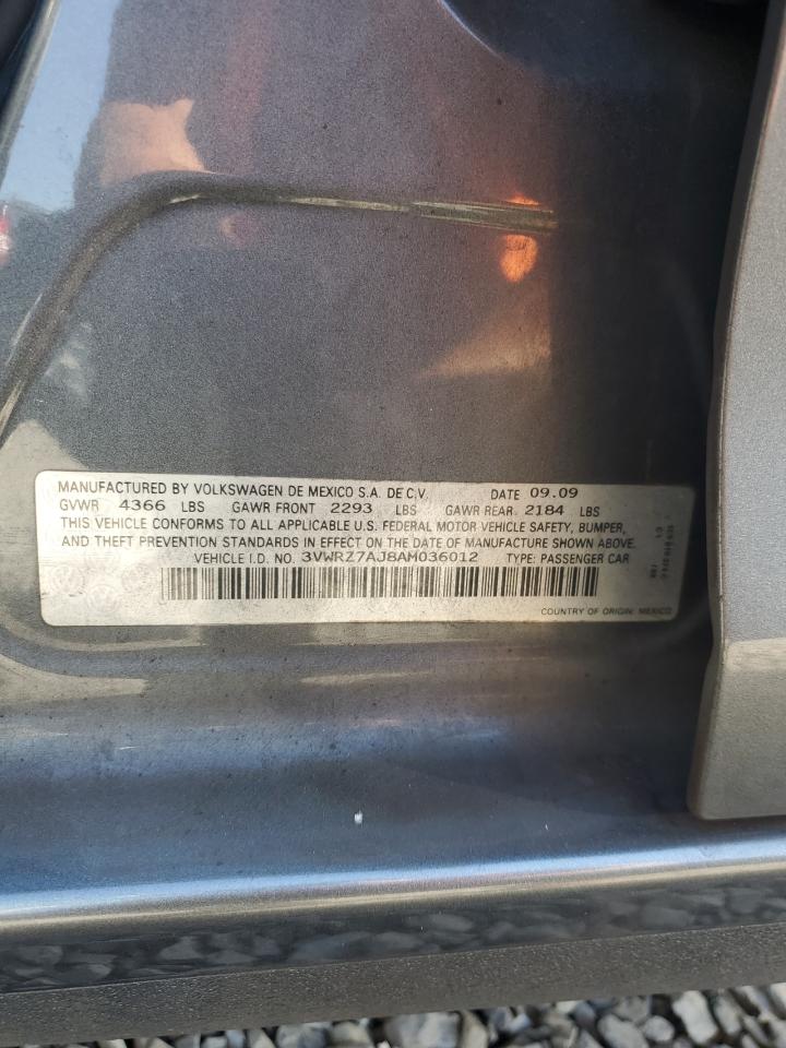 2010 Volkswagen Jetta Se VIN: 3VWRZ7AJ8AM036012 Lot: 77416164