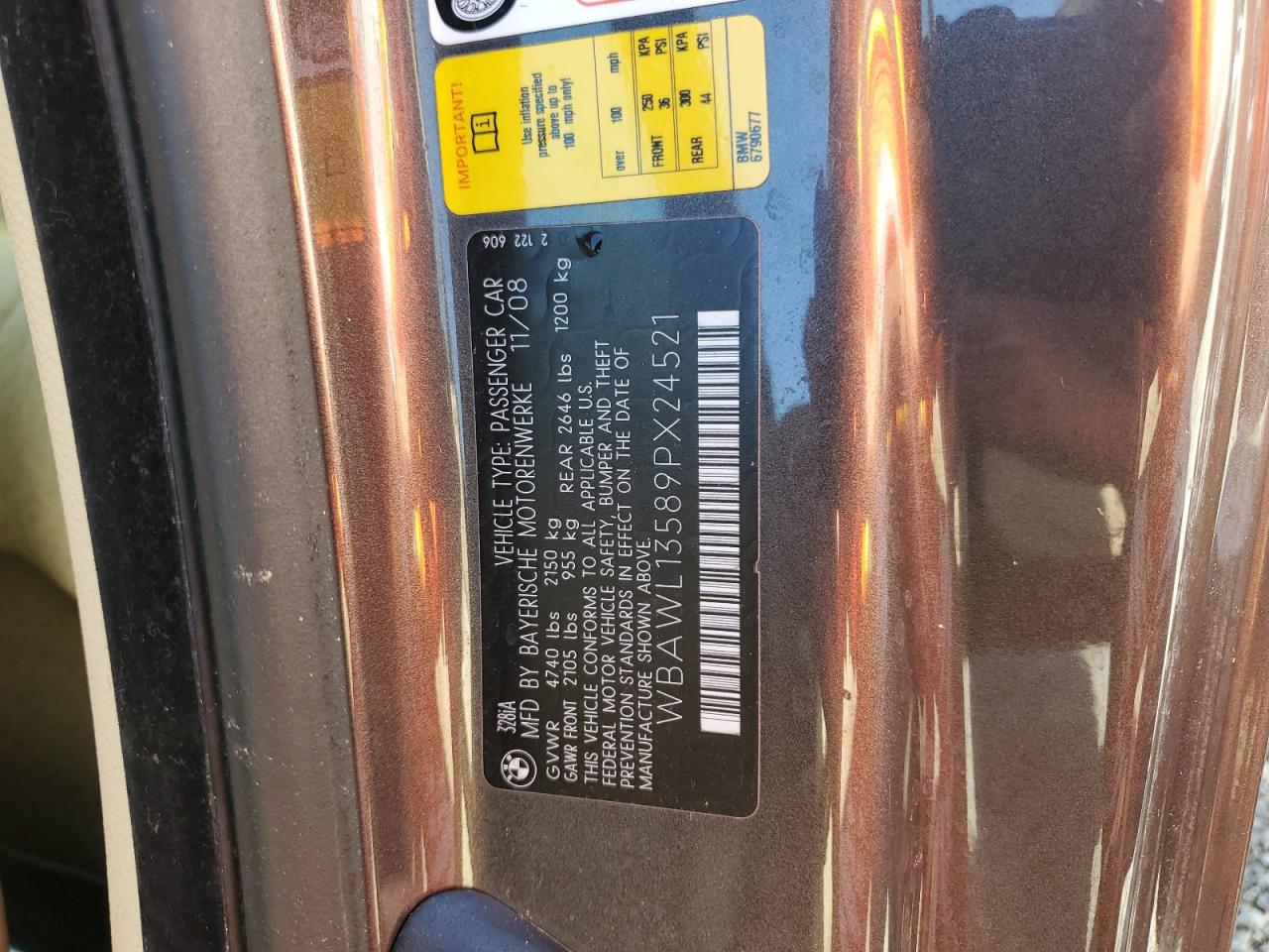 2009 BMW 328 I VIN: WBAWL13589PX24521 Lot: 73938954