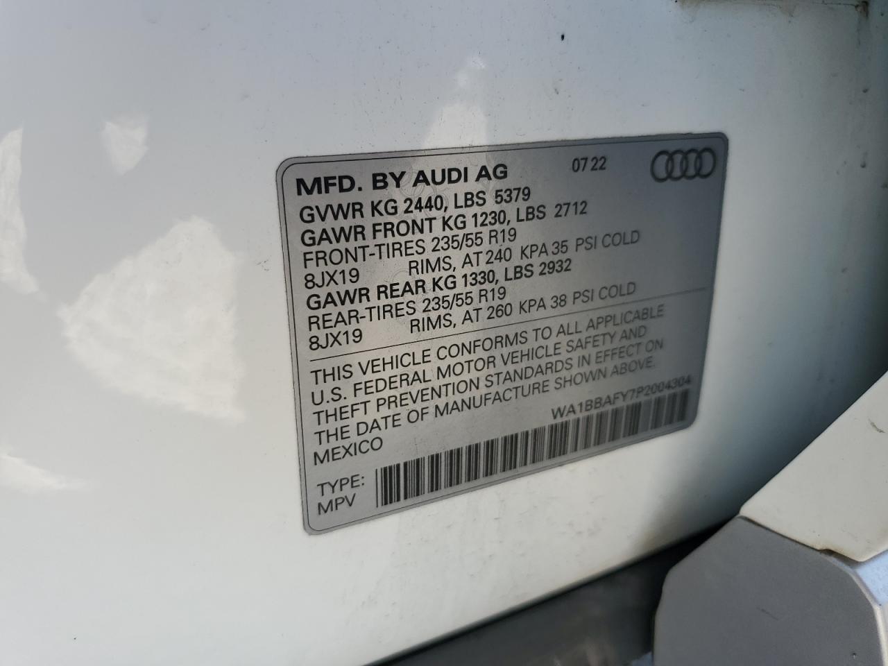 2023 Audi Q5 Premium Plus 40 VIN: WA1BBAFY7P2004304 Lot: 74641764