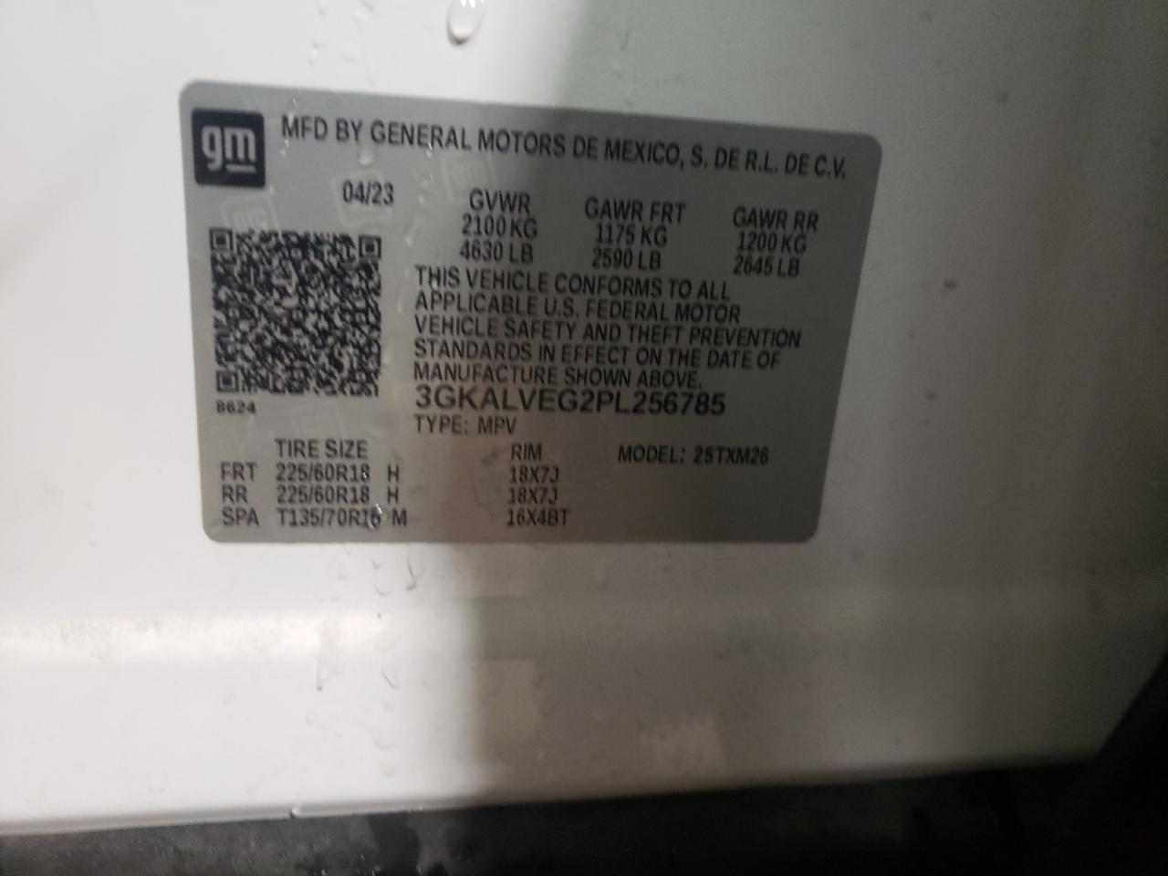 3GKALVEG2PL256785 2023 GMC Terrain Slt