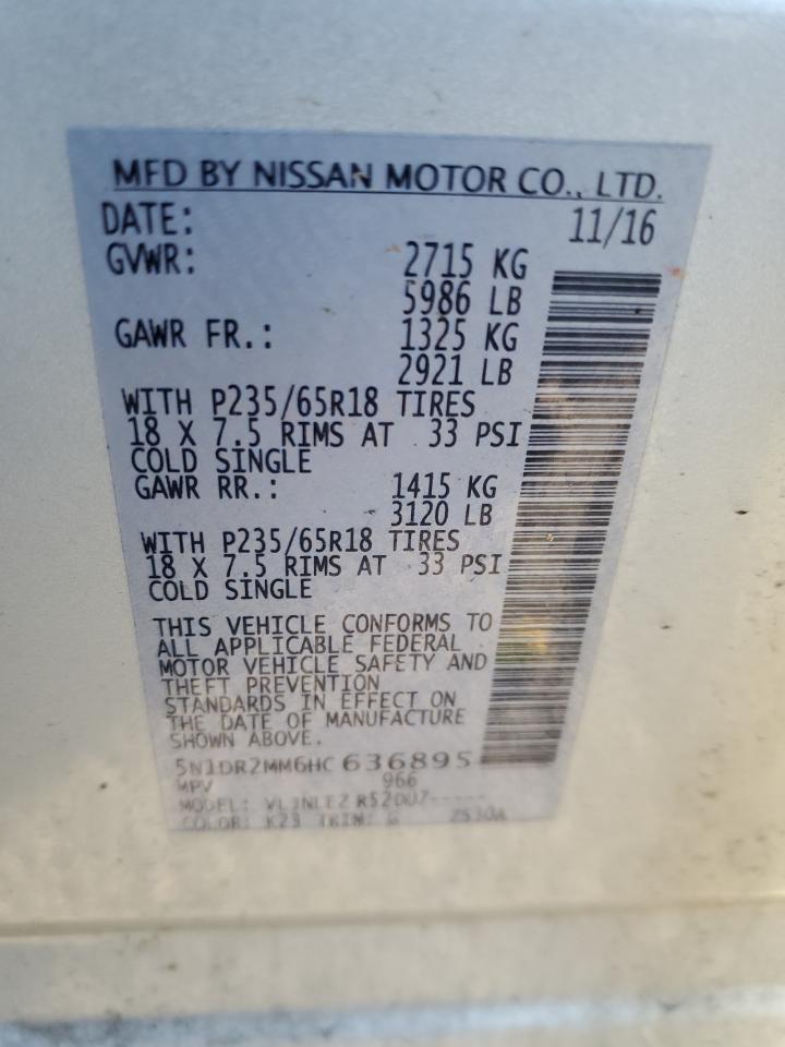 5N1DR2MM6HC636895 2017 Nissan Pathfinder S