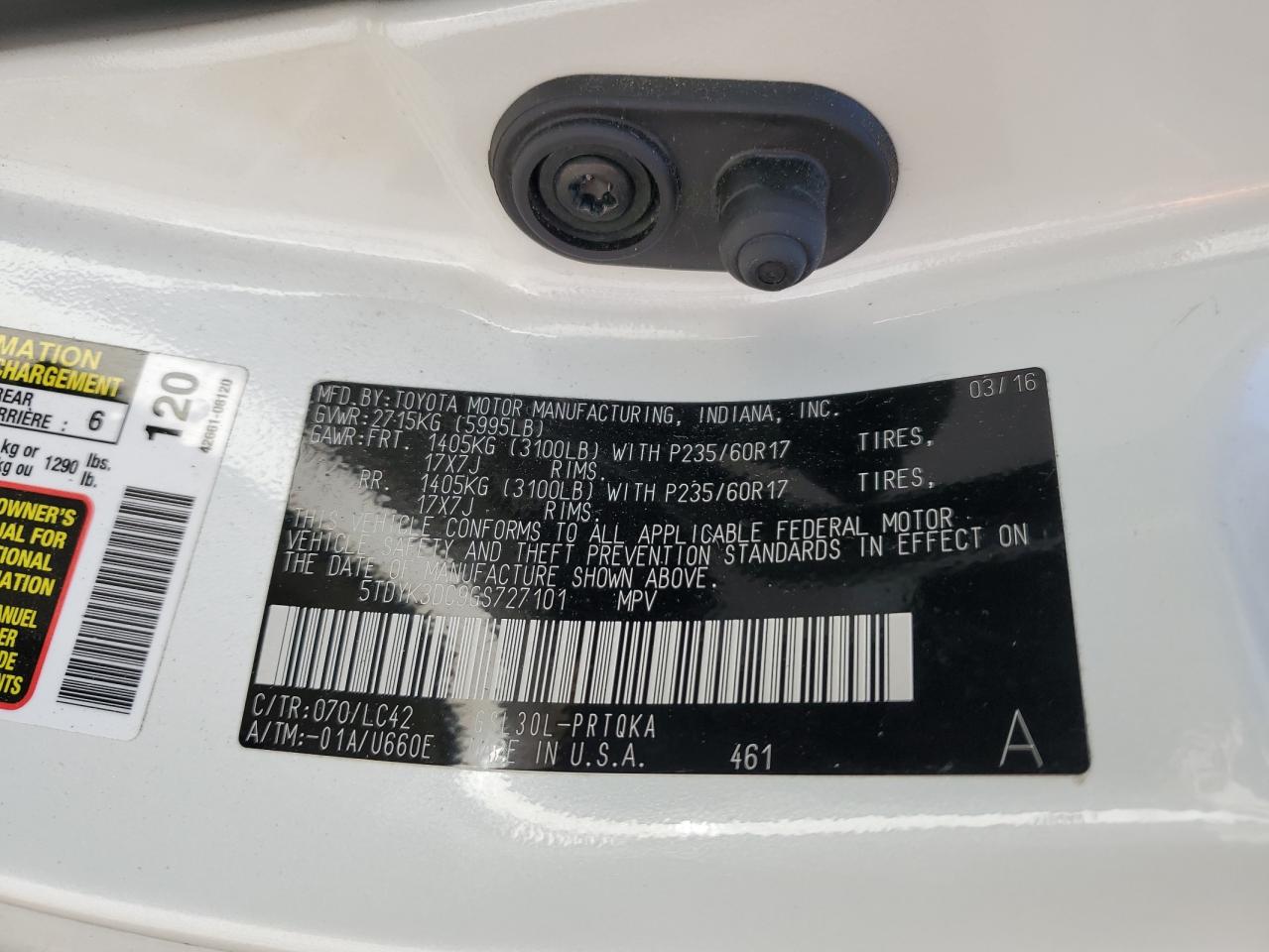 5TDYK3DC9GS727101 2016 TOYOTA SIENNA - Image 14