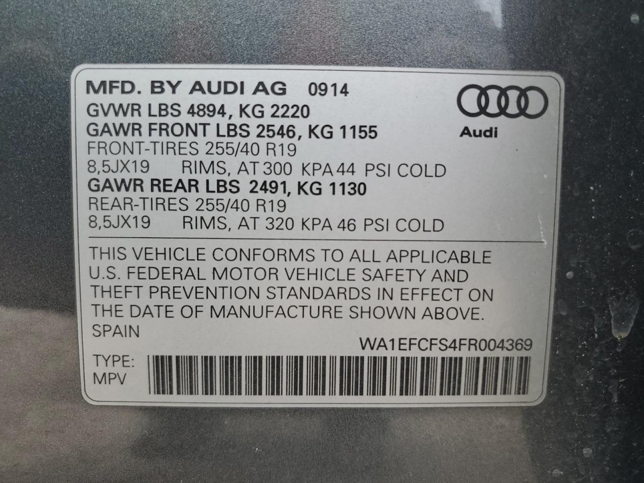 WA1EFCFS4FR004369 2015 Audi Q3 Premium Plus