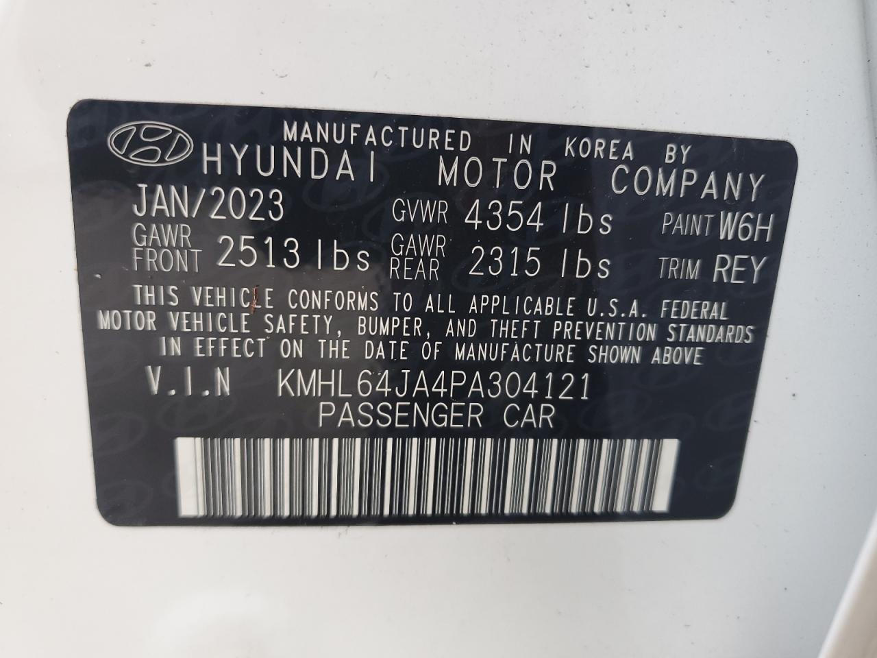 KMHL64JA4PA304121 2023 Hyundai Sonata Sel