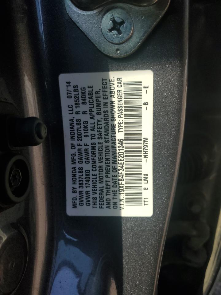 2014 Honda Civic Hybrid L VIN: 19XFB4F34EE201346 Lot: 75091834