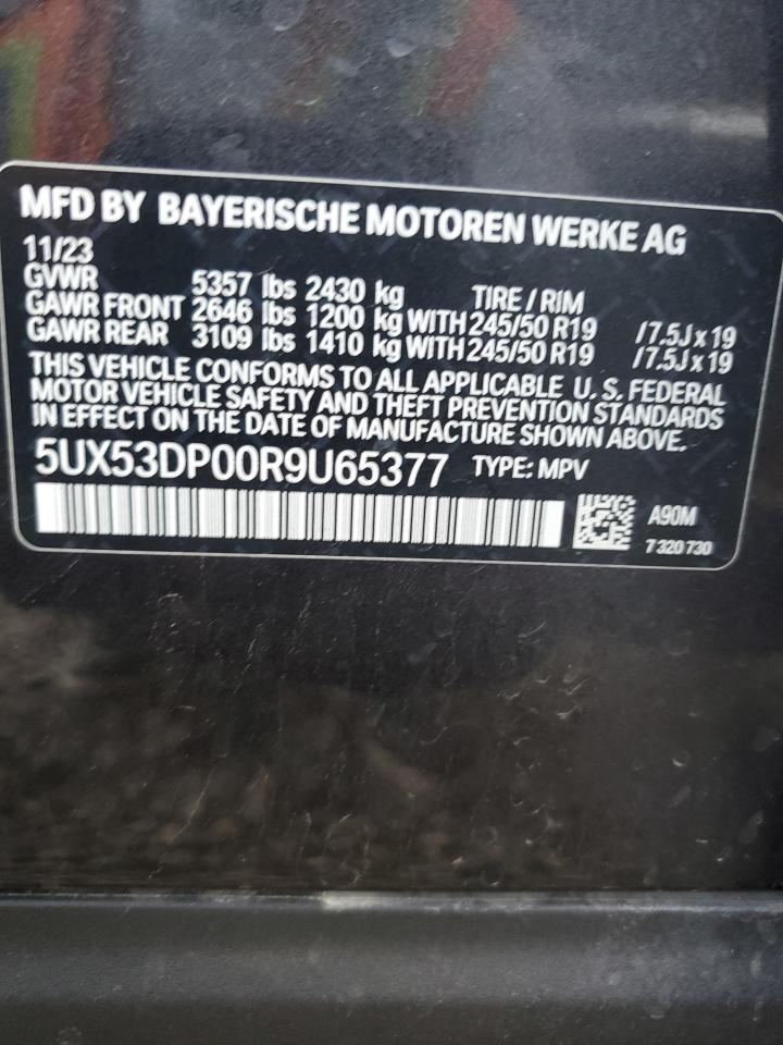 VIN 5UX53DP00R9U65377 2024 BMW X3 no.13