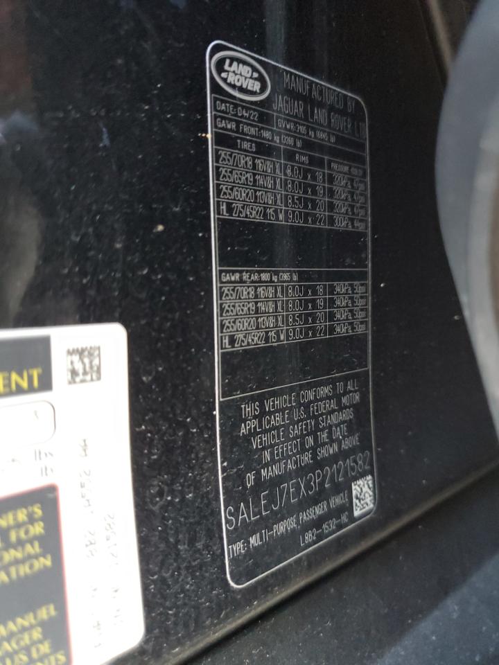 2023 Land Rover Defender 110 S VIN: SALEJ7EX3P2121582 Lot: 77433164