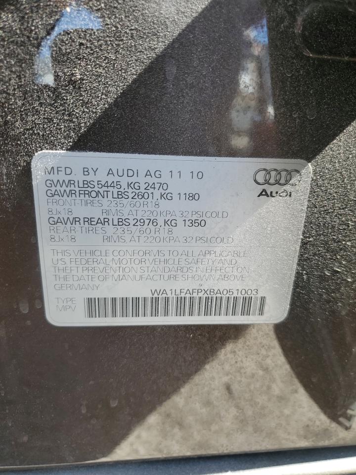 2011 Audi Q5 Premium Plus VIN: WA1LFAFPXBA051003 Lot: 76093404