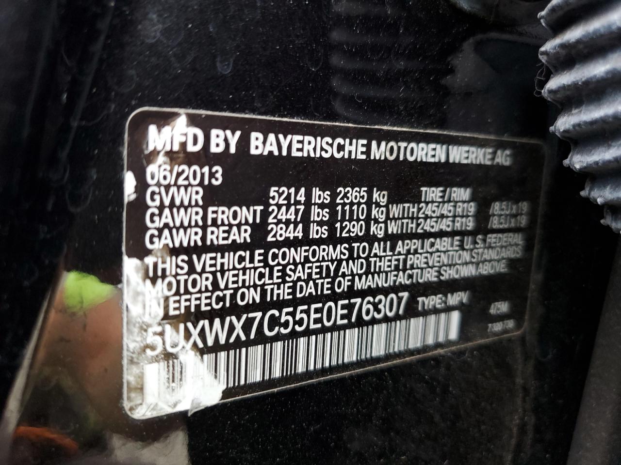 5UXWX7C55E0E76307 2014 BMW X3 xDrive35I