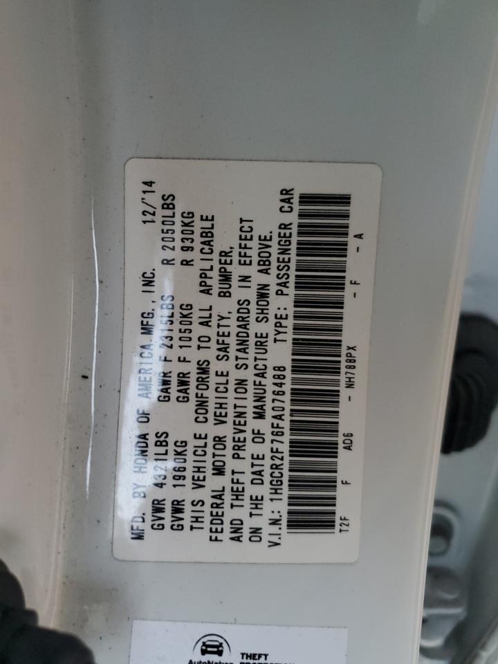 1HGCR2F76FA076488 2015 Honda Accord Ex